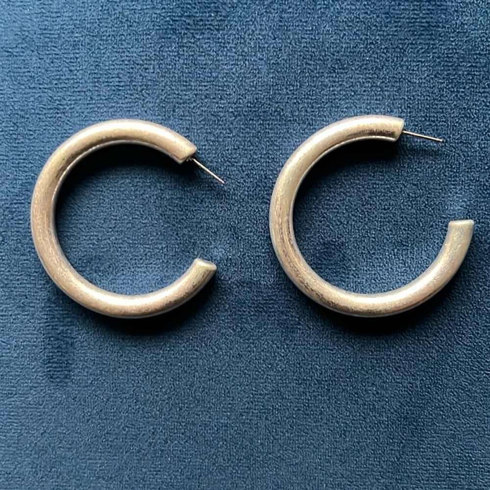 Silver tone Hoops
